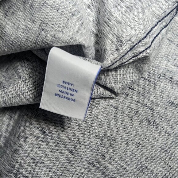 NEW- Size S Mens R&Y Caribbean Short Sleeve Button Down Shirt Linen Dark Navy - Picture 6 of 8